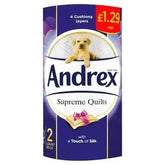 Andrex Supreme Quilts Toilet Roll Tissue 160sc 2 Rolls 12  Adomoo